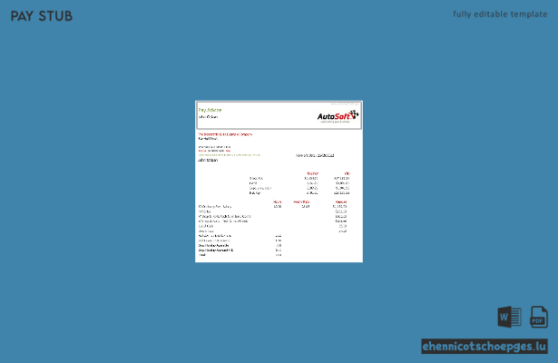 Australien NSW AutoSoft Gehaltsabrechnungsbeispiel Vorschau